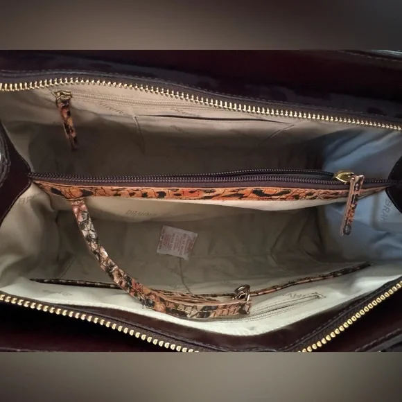 Brahmin Small Finley Leopard Cub Bergamot Bag